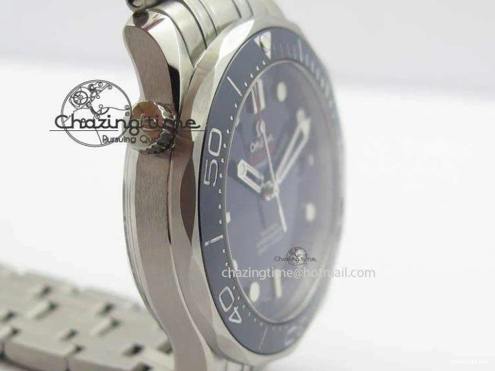 0226 WaterResistant Seamaster 300M SS MK 1:1 Best Edition Blue Dial Blue Ceramic Bezel On SS Bracelet A 8175